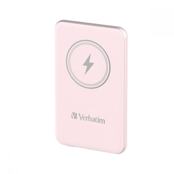 Verbatim Charge 'n' Go Magnetic Wireless Power Bank 5000 Pink