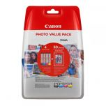 Ink Canon Value Pack CLI-571VP Black, Cyan, Magenta, Yellow  and 50 Sheets 10x15 cm Photo Paper