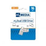 MyMedia My Dual USB Drive 16GB, USB 2.0 + USB C (by Verbatim) - 69265
