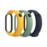 Xiaomi Mi Smart Band 5 Strap, Λουράκια Σιλικόνης  (3-Pack) (Mi Band 5-6) Navy Blue-Yellow-Mint Green - BHR4640GL