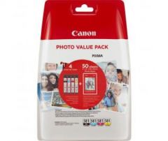Canon CLI-581 BK,C,M,Y Ink Cartridge,  Photo Paper Value Pack
