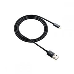 Canyon Lightning USB Cable Apple, braided, metallic, Black, 1m - CNE-CFI3B