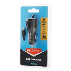 Canyon C-031 Universal USB car adapter   Micro USB connector, 2.4A, Black - CNE-CCA031B-US