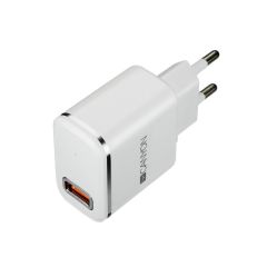 Canyon H-043 USB AC charger + Lightning USB connector, 2.4A, White Silver - CNE-CHA043WS