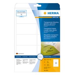 Labels Herma Laser Transparent Glossy 96mm x 50.8mm - 250Τ 25 Shts 8018