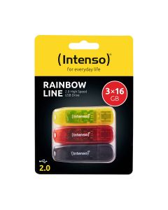 USB Stick Intenso 3 x 16 GB Rainbow Triple Pack - 3502473