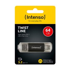 Intenso USB Drive 3.0 USB-A   USB-C Twist Line 64GB - 3539490