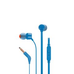 JBL T110, InEar Universal Headphones 1-button Mic-Remote (Blue) JBLT110BLU