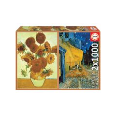 Educa 18491 Παζλ 1000Τεμ.x2 Van Gogh Sunflowers Cafe at night