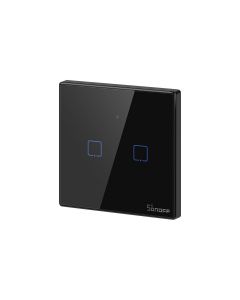 Sonoff T3EU2C-TX Two-channel Touch Light Switch Wi-Fi Black,  Χωνευτός Διακόπτης Τοίχου - IM190314019