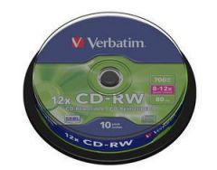 CD-RW VERBATIM 43480 SERL 700MB 12X SCRATCH RESISTANT SURFACE