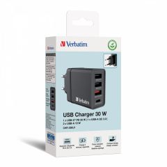 Verbatim CHR-30EU1 GaN Charger 4 Port 30W USB AC