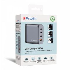Verbatim GNC-140 GaN Charger 4 Port 140W USB AC (EU UK US)