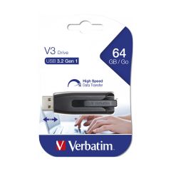 Verbatim Store 'n' Go V3 64GB USB 3.2 Stick Μαύρο - 49174