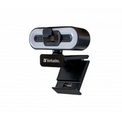 Verbatim AWC-02 FHD 1080P Autofocus Webcam + Mic + Light - 49579